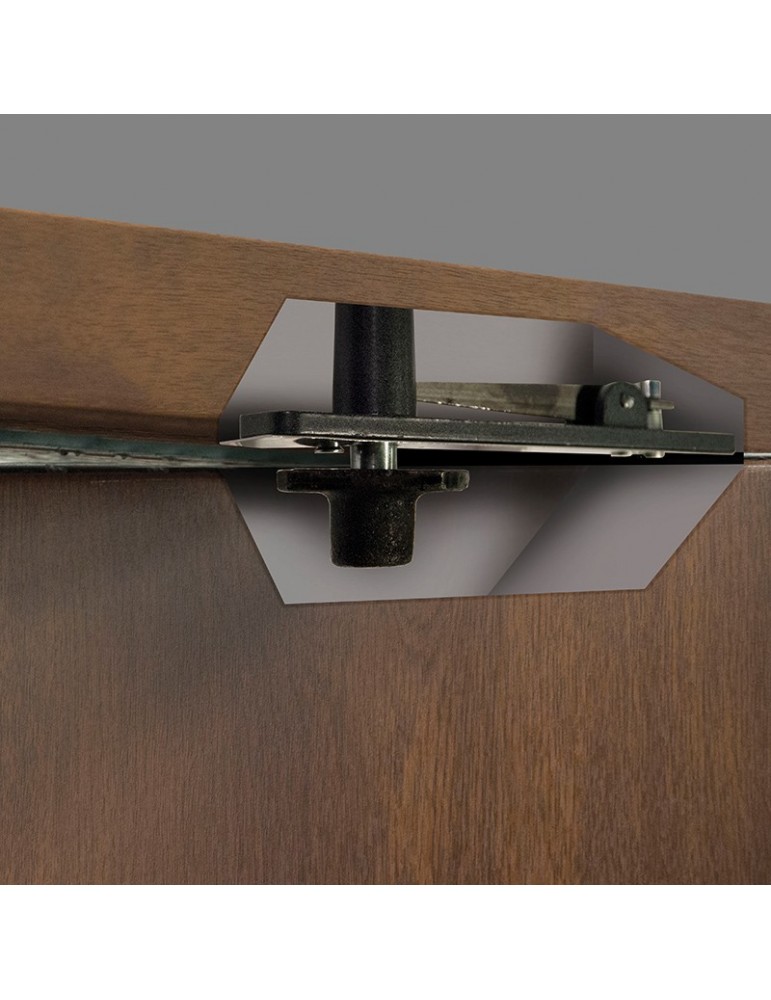 Puerta pivotante Pavir de acero Mod. 80 - Color: simil madera Roble