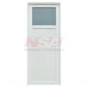 Puerta de aluminio tubular 36mm de 0,80 x 2,00 - 1/4 vidrio entero
