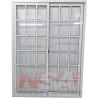 Ventana de aluminio con dos hojas corrediza vidrio repartido