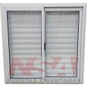 VENTANA CORREDIZA VIDRIO ENTERO CON CELOSIA CORREDIZA LINEA HERRERO 100X100