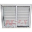 VENTANA CORREDIZA VIDRIO ENTERO CON CELOSIA CORREDIZA LINEA HERRERO 120X100