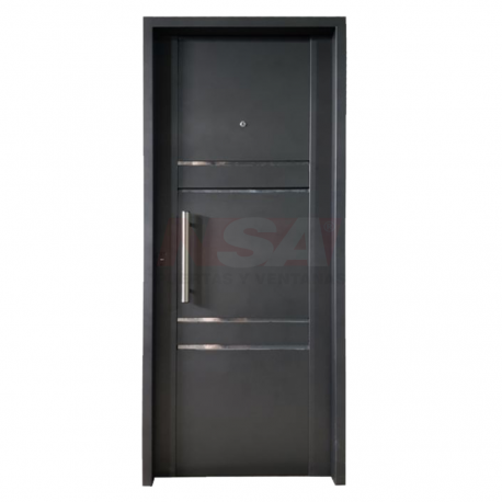 Portón de chapa levadizo manual + Puerta de chapa