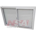 VENTANA CORREDIZA VIDRIO ENTERO CON CELOSIA CORREDIZA LINEA HERRERO 150X100