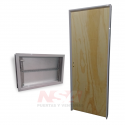 Puerta placa + aireador de aluminio con reja y mosquitero
