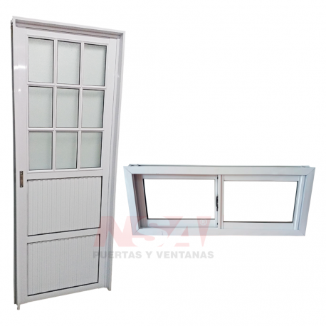 Ventana de aluminio + puerta de aluminio