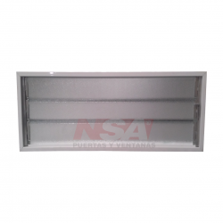 Aireador de aluminio con reja y mosquitero de 0,60 x 0,36