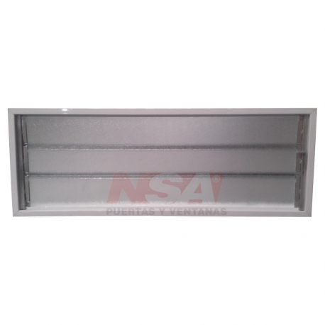 Aireador de aluminio con reja y mosquitero de 1,00 x 0,36.