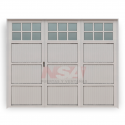 Portón de aluminio revestimiento acanalado 1/4 vidrio color blanco Portón de aluminio revestimiento acanalado 1/4 vidrio color blanco