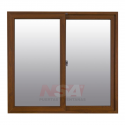 Ventana corrediza de pvc de 1,20 x 1,00 simil madera nogal vidrio de 4mm