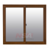 Ventana corrediza de pvc de 1,20 x 1,00 simil madera nogal vidrio de 4mm