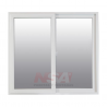 Ventana corrediza de pvc de 1,00 x 1,00 color blanca con vidrio de 4mm