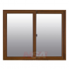 Ventana de pvc de 1,50 x 1,00 color nogal con vidrio de 4mm