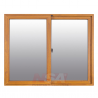 Ventana de pvc de 1,50 x 1,00 color roble con vidrio de 4mm