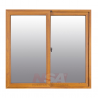 Ventana corrediza de pvc de 1,20 x 1,00 simil madera roble vidrio de 4mm