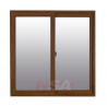 Ventana de pvc de 1,00 x 1,00 color nogal con vidrio de 4mm