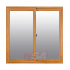 Ventana de pvc de 1,00 x 1,00 color roble con vidrio de 4mm