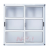 Ventana de aluminio Linea Moderna de 1,00 x 1,00 vidrio repartido