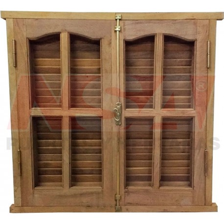VENTANA DE ALGARROBO DE ABRIR CON CELOSIAS DE ABRIR 100X100