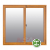 Ventana de PVC de 1,20 x 1,00 color simi madera roble con vidrio DVH