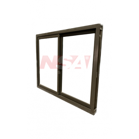 (D) VENTANA CORREDIZA VIDRIO ENTERO 150X100 - ALUMINIO BRONCE