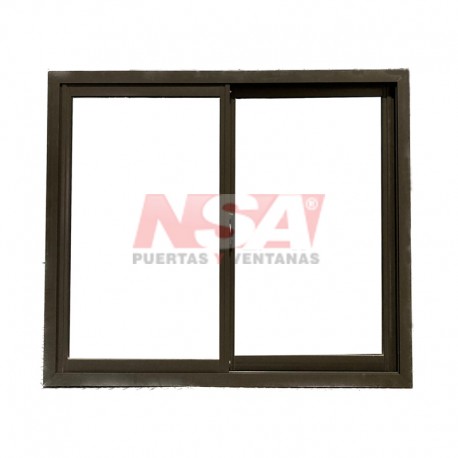 (D) VENTANA CORREDIZA VIDRIO ENTERO 120X100 - ALUMINIO BRONCE