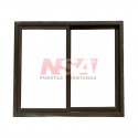 (D) VENTANA CORREDIZA VIDRIO ENTERO 120X100 - ALUMINIO BRONCE