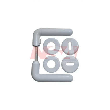 PICAPORTE PVC REDONDO BLANCO BOCALLAVE CUADRADA