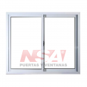 Ventana de aluminio de 1,00 x 1,00 con dos hojas corredizas
