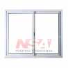 Ventana de aluminio de 1,00 x 1,00 con dos hojas corredizas