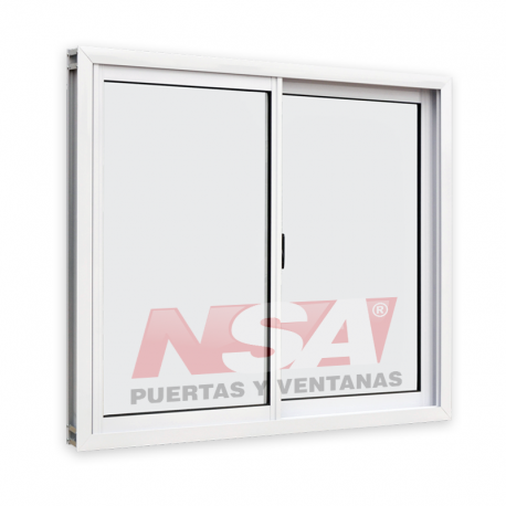 Ventana de aluminio de 1,00 x 1,00 con dos hojas corredizas