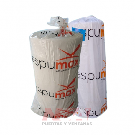Rollo aislante Espumax espuma de polietileno film aluminizado de 10mm