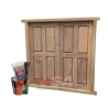 Ventana de madera Mod. Rancho de 1,00 x 1,00 + kit de pintura Caoba