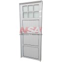 Puerta de aluminio acanalada 1/4 vidriada de 0,70 x 2,00