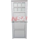 Puerta de aluminio acanalada 1/4 vidriada de 0,70 x 2,00
