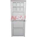 Puerta de aluminio acanalada 1/4 vidriada de 0,70 x 2,00