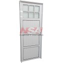 Puerta de aluminio acanalada 1/4 vidriada de 0,70 x 2,00