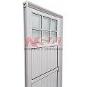 Puerta de aluminio acanalada 1/4 vidriada de 0,70 x 2,00