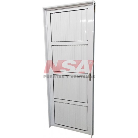Puerta de aluminio acanalada ciega de 0,70 x 2,00