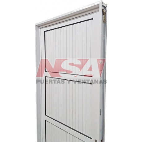 Puerta de aluminio acanalada ciega de 0,70 x 2,00
