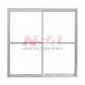 Puerta ventana de aluminio 2,00 x 2,00 con dos hojas corrediza