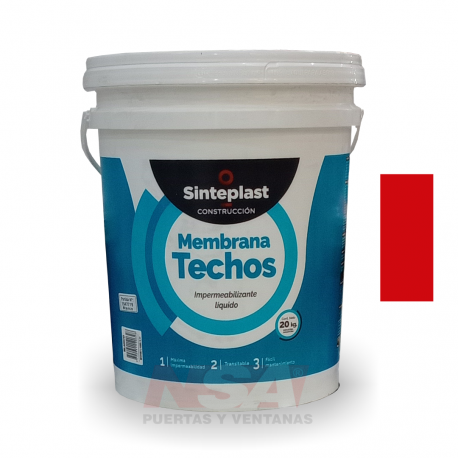 Membrana para techos x 20 lts. color rojo teja Membrana para techos x 20 lts. color rojo teja