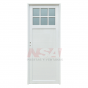 Puerta de aluminio tubular Mod. 210 de 0,90 x 2,05 vidrio repartido.