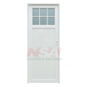 Puerta de aluminio tubular Mod. 210 de 0,90 x 2,05 vidrio repartido