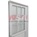 Puerta de aluminio acanalada 1/2 vidriada de 0,70 x 2,00