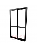 Puerta ventana Herrero de aluminio negro vidrio entero de 2,00 x 2,00