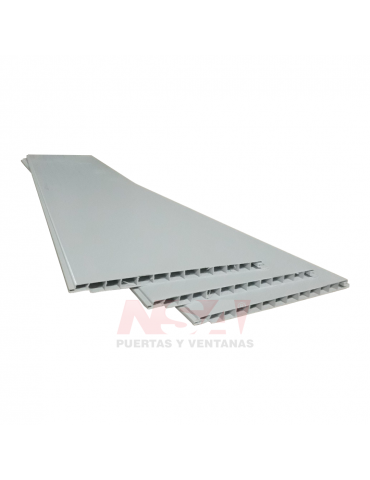 Placa de PVC junta seca color blanco de 10 mm espesor x 200mm ancho x 6mts largo.
