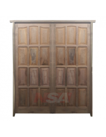 Puerta doble de algarrobo de 1,60 x 2,05 Mod. 005