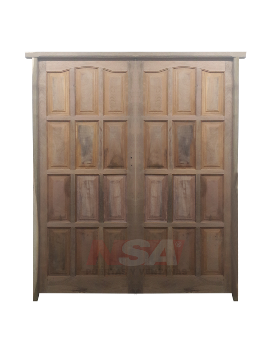 Puerta doble de algarrobo de 1,60 x 2,05 Mod. 005