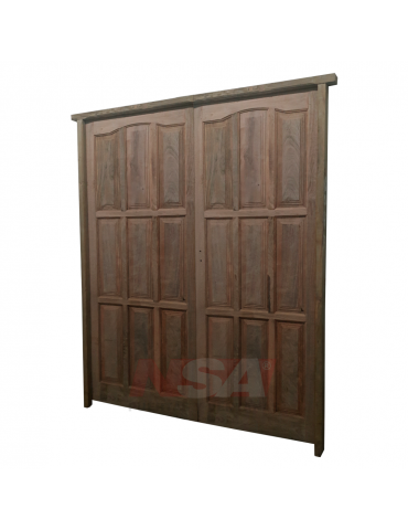 Puerta doble de algarrobo de 1,60 x 2,05 Mod. 004