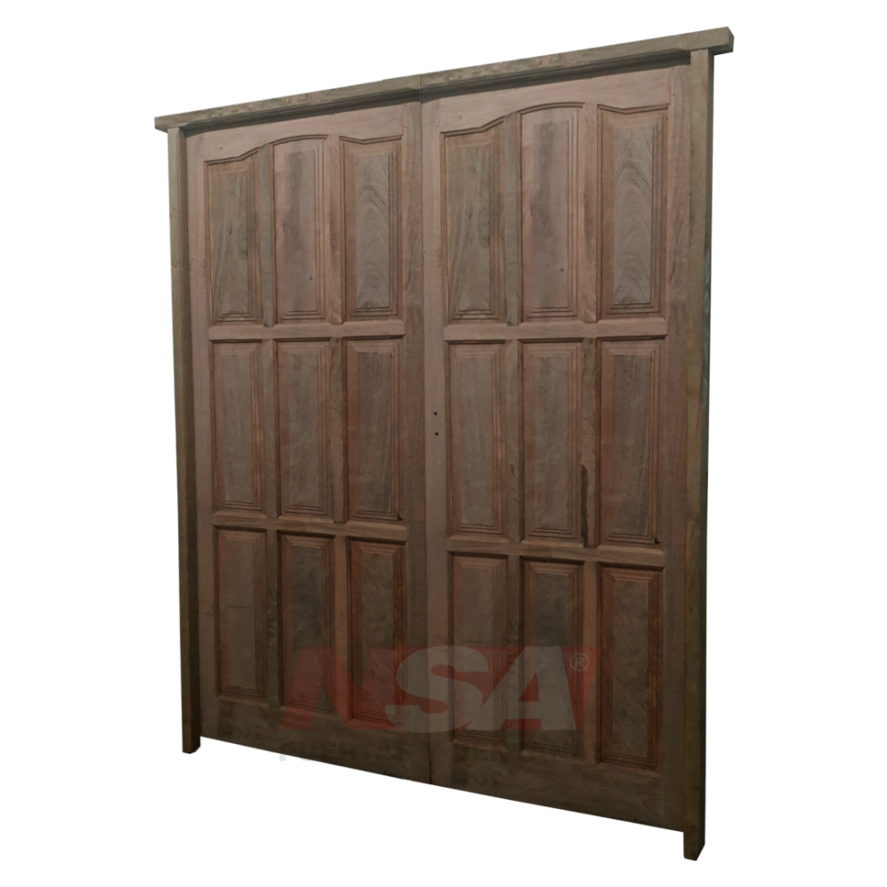 Puerta doble de algarrobo de 1,60 x 2,05 Mod. 004